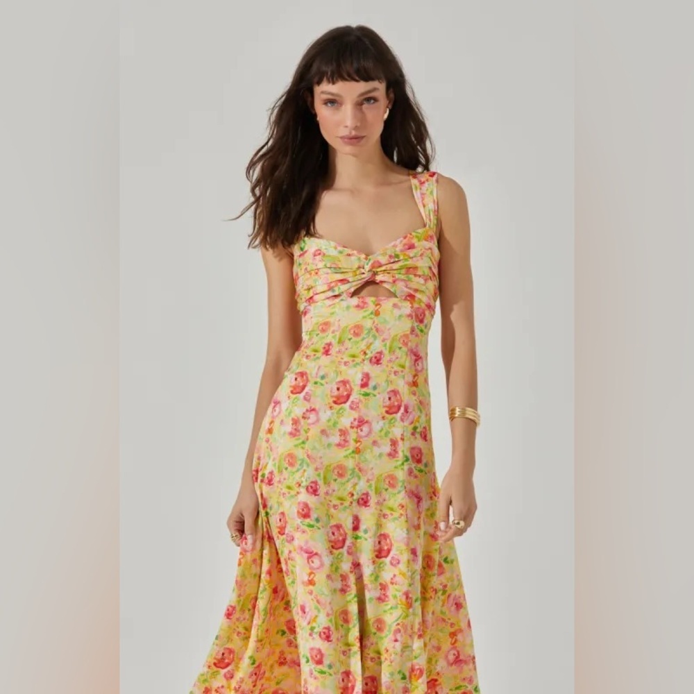 NWOT ASTR  Twist Bust Midi Dress size L - Picture 3 of 11